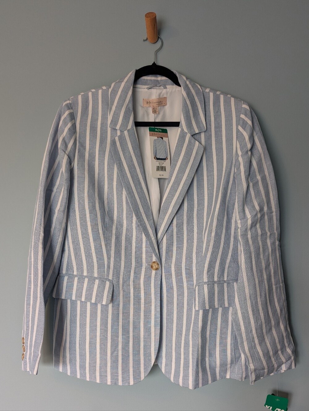 NWT Philosophy Striped Linen Blend Blazer